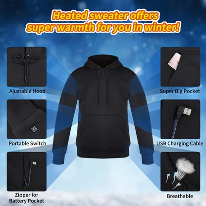 Unisex-Kapuzenpullover mit USB-Heizung